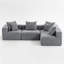 Boneless Modular Sectional For Living Room, Full-Foam Build, Textured Light Green Upholstery, Compact Compressed Package, Simple Assembly, Overall 111"X74"X24", 37" Module Size-Light Green-1492376820