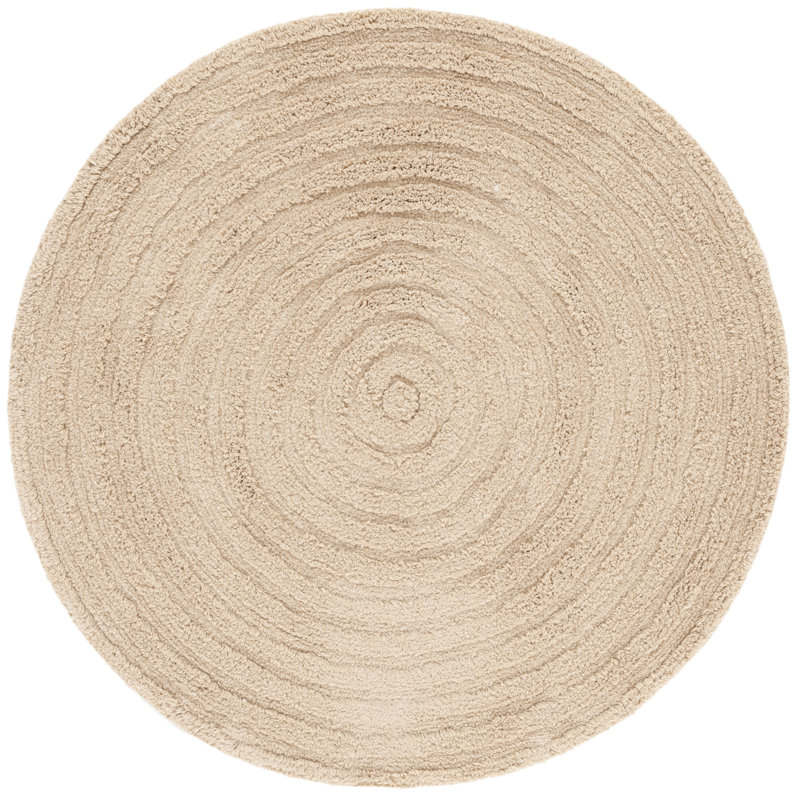 Tapis d'intérieur en coton recyclé touffeté à la main lavable à la machine Easy Care 228, Rond 3 pi