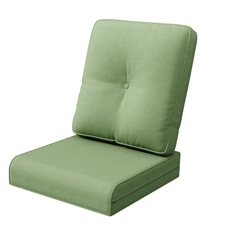 Outdoor 4" Deep Seat Cushion Set - Olefin Fabric, Weather-Resistant & Fade-Resistant, 1, Green