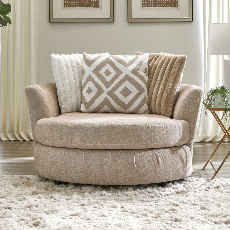 Fauteuil demi-tonneau pivotant yahah, Chenille brun