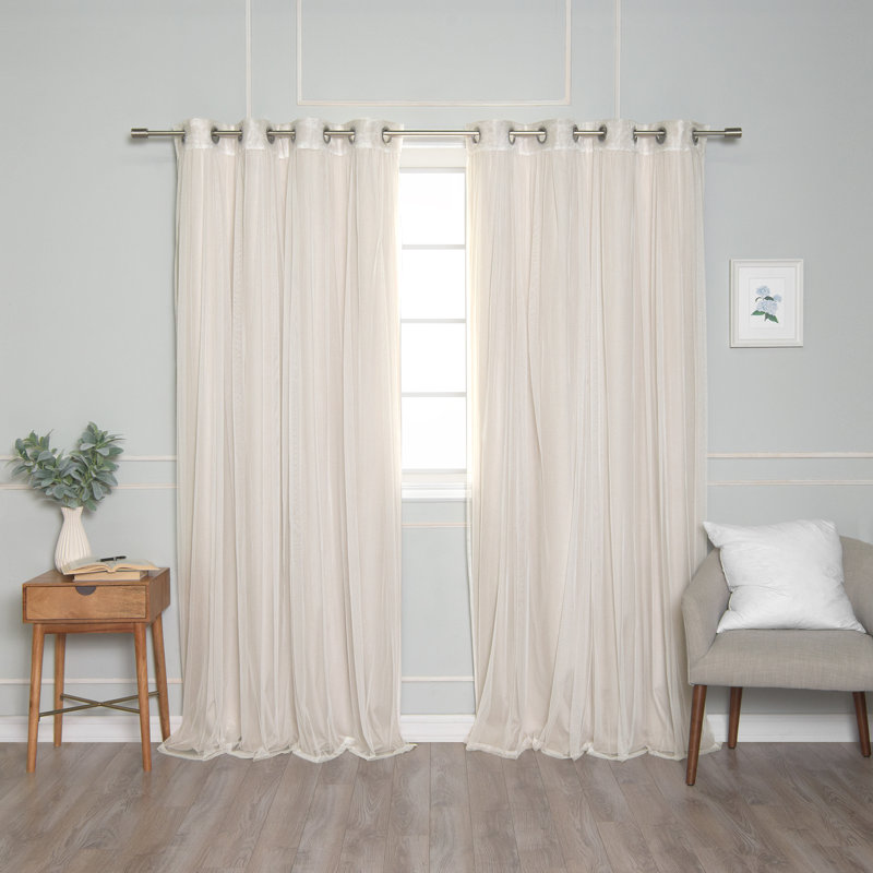 Paire de rideaux occultant Blinni, Blanc cassé, L 52 po x L 96 po