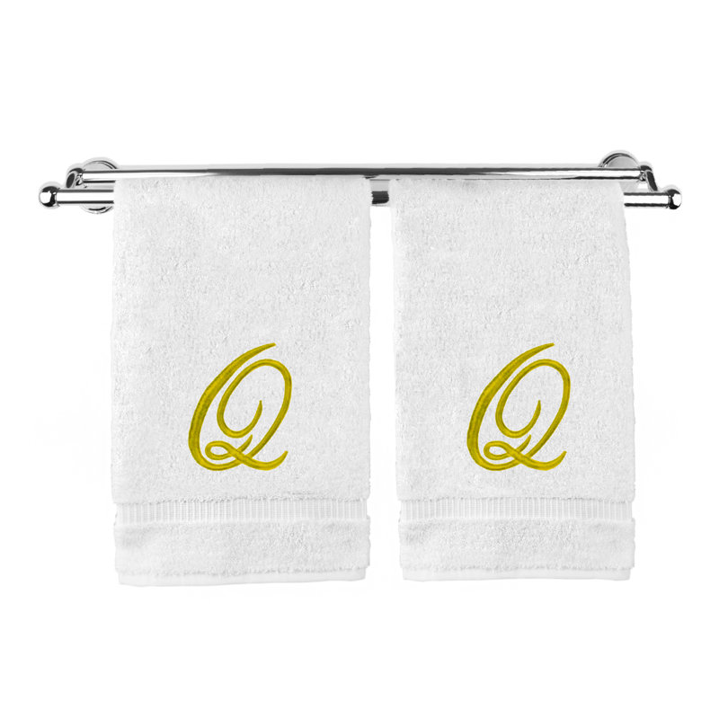Super Plush Washcloth, White/Gold, Q