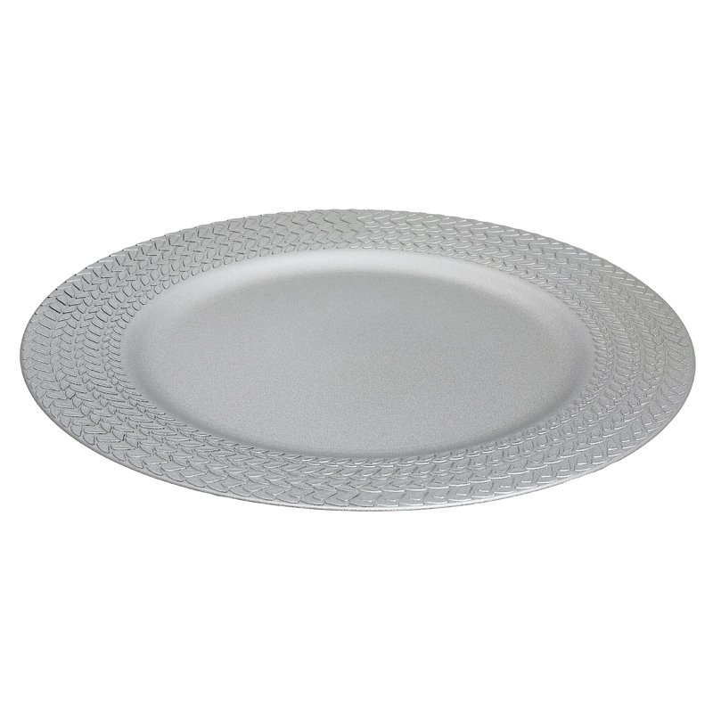 Chargeur en mélamine tressé, Argent