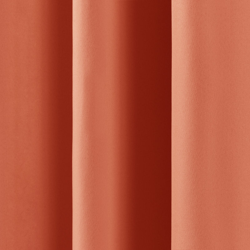 Bantam Solid Blackout Thermal Rod Pocket Curtain Panels, Apricot, 52" W x 63" L