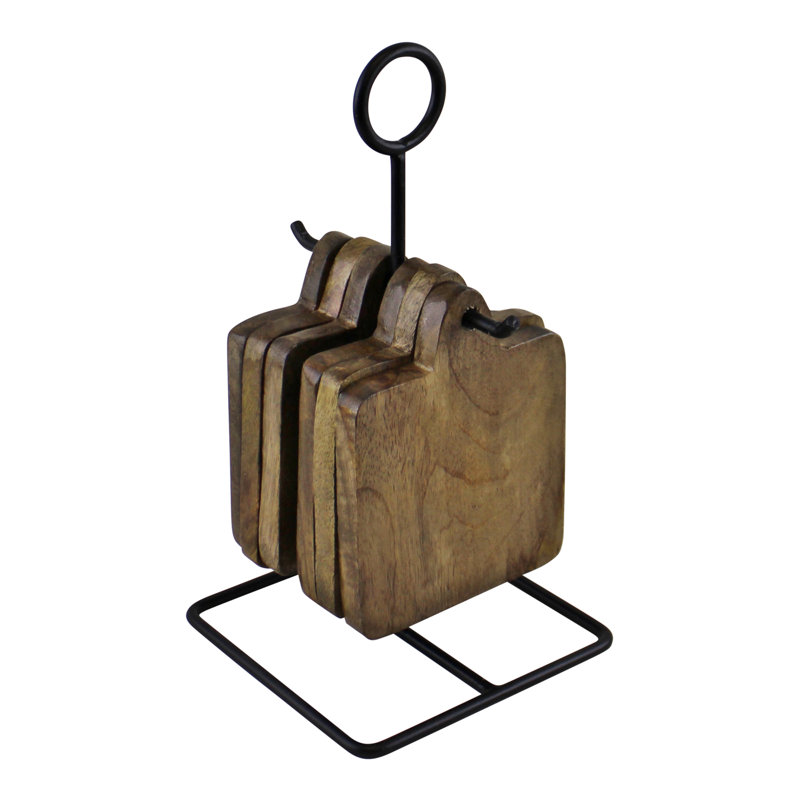 Wood 6 Piece Coaster Set