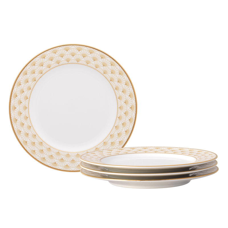 Ensemble de 4 assiettes à pain / beurre / apéritif Noritake Trocadero Gold, 6,5 po