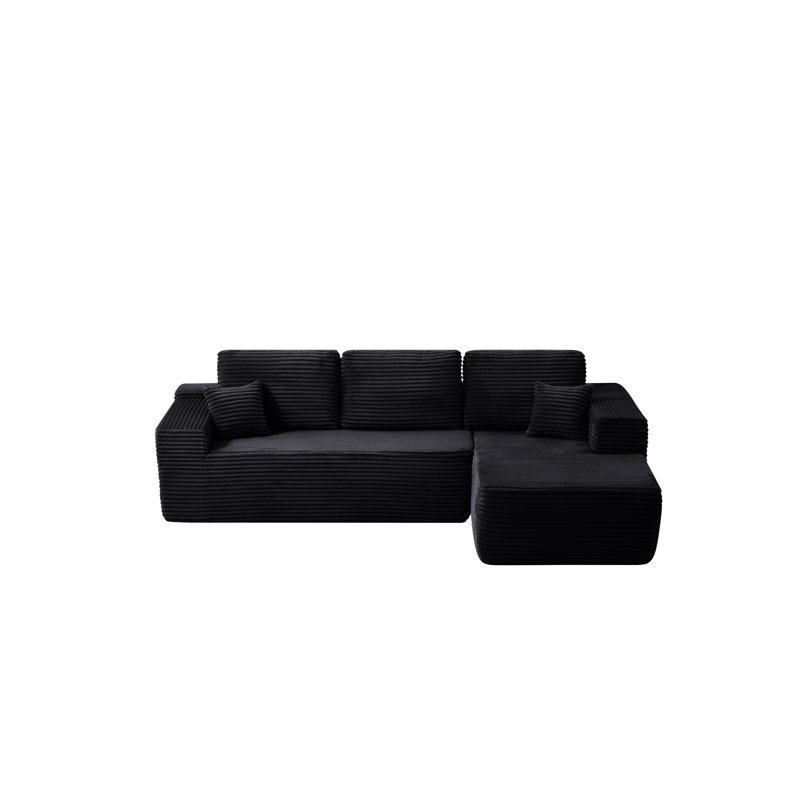 Canapé modulaire de 104 po avec méridienne en forme de L, canapé modulaire moderne avec siège profond, avec poches latérales, canapé rembourré pour chambre à coucher de 104 po