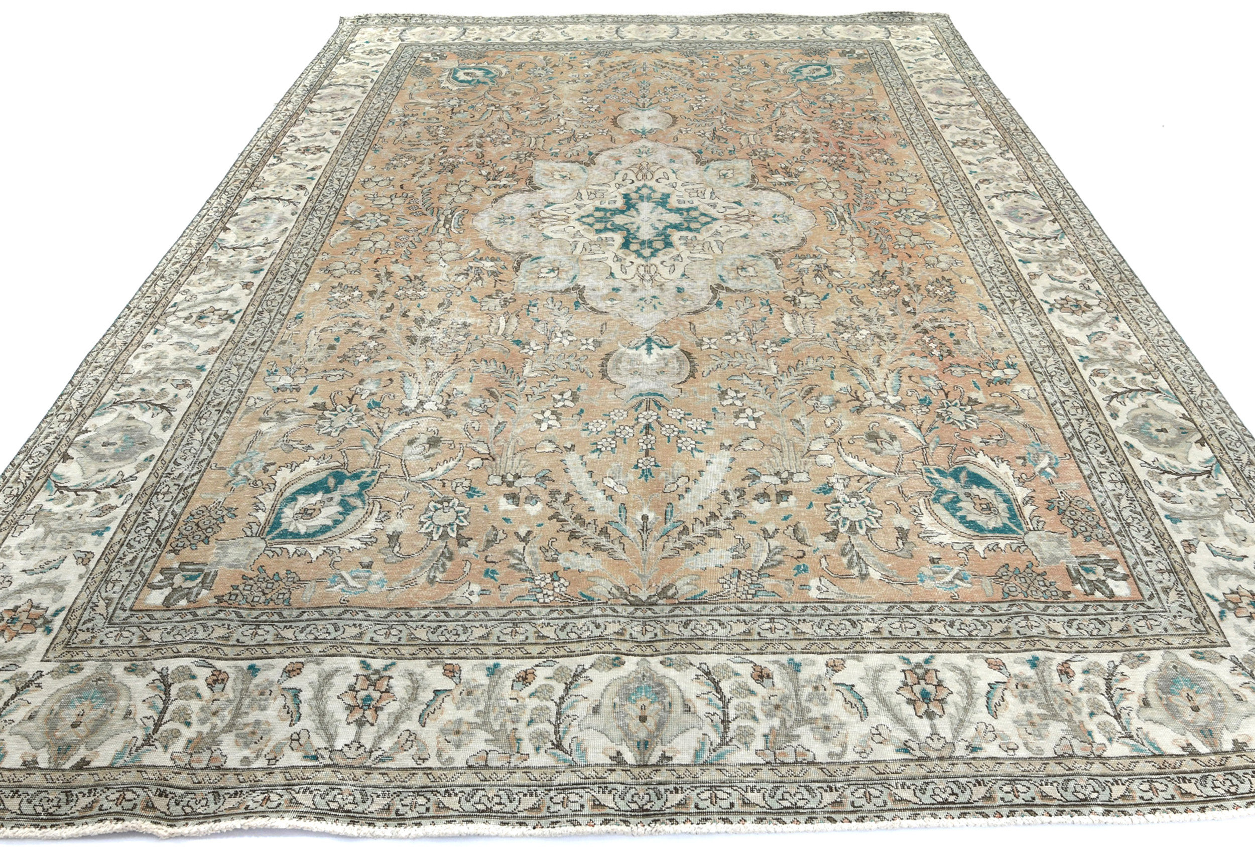 Isabelline Muted Colors Traditional 10X13 Handmade Oriental Area Rug ...
