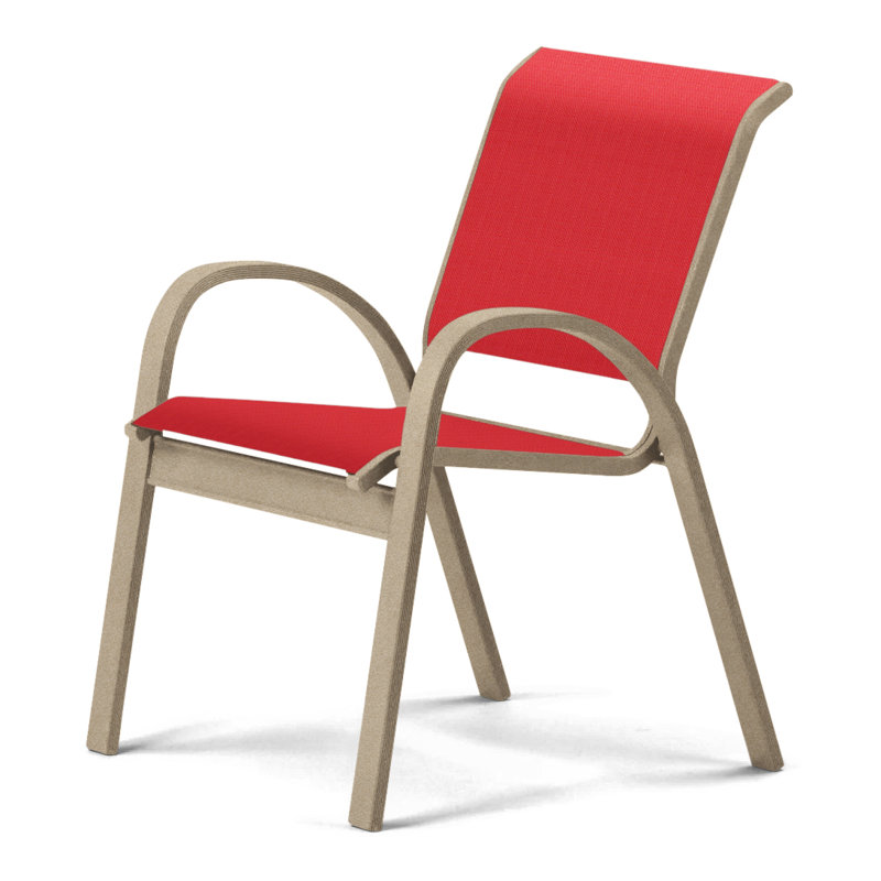 Aruba 1 Outdoor Dining Armchair, Textured Desert, Red 1D Sunbrella®