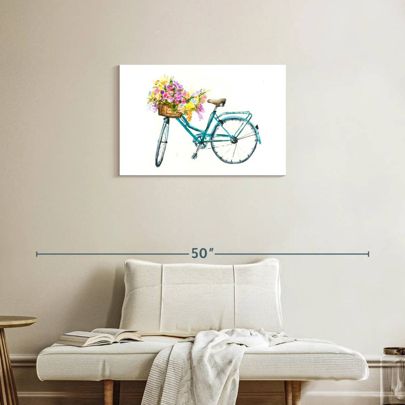 Vélo Mehar avec panier de fleurs, H 20 po x l 30 po