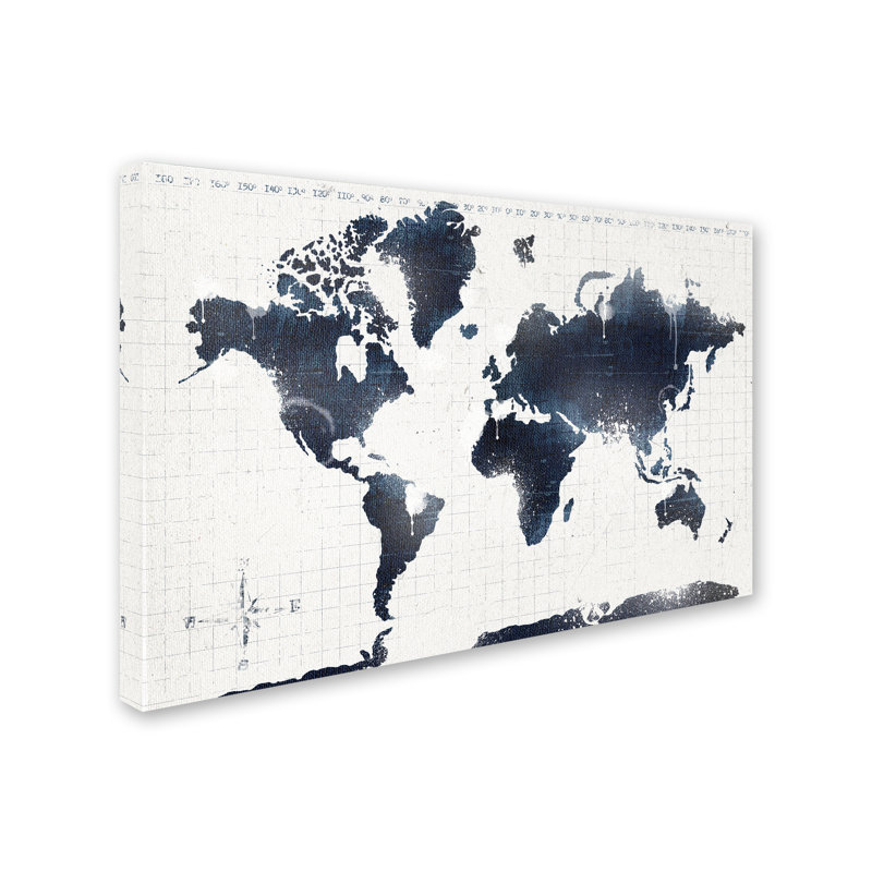 « world map 12 », reproduction d’impression sur toile tendue, H 22 po x l 32 po