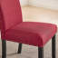 Ensemble de salle à manger en bois espresso avec chaises cloutées en tissu rouge