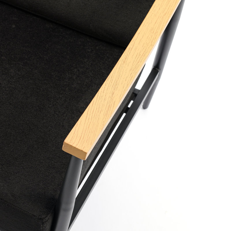Fauteuil d'appoint 26 po Mid-Century, Noir
