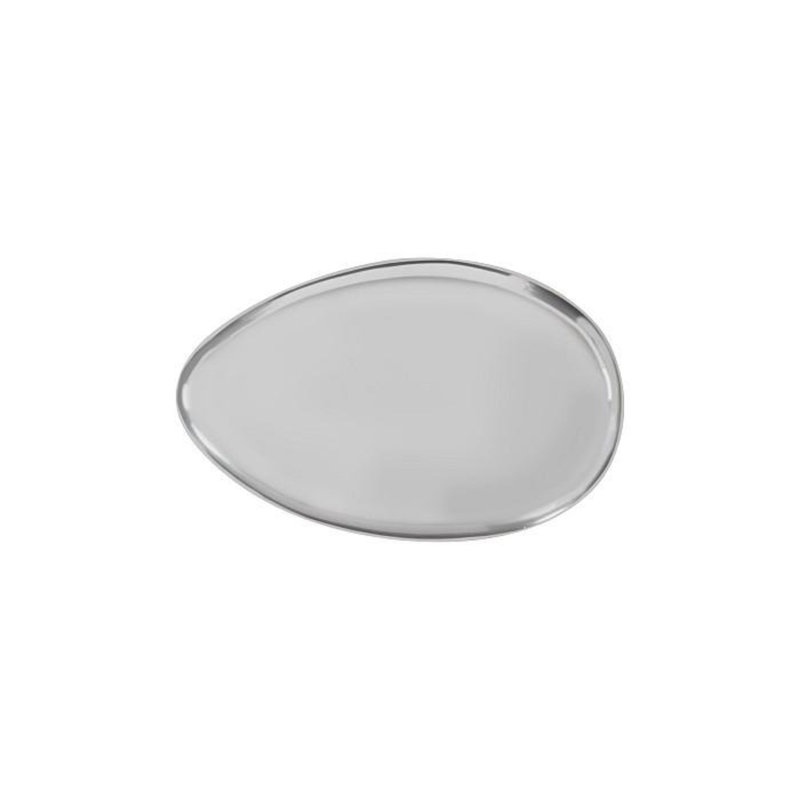 Liquid Silver River Stone Solid Coffee Table, 16" H x 54" L x 34" W