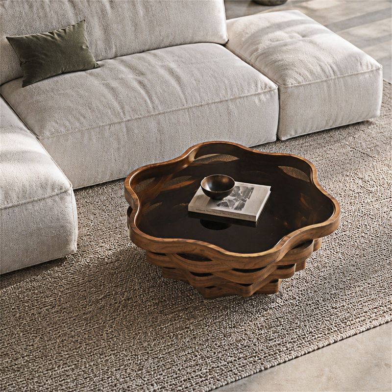 Table basse avec plateau en verre trempé