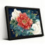 Ensemble de 1 tableau sur toile tendue de style chinois représentant des pivoines et des nuages