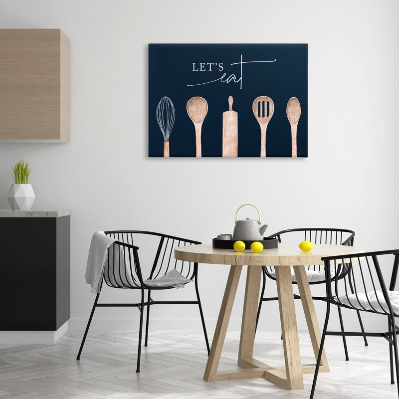 Toile d'ustensiles de cuisine Let's Eat, design par Lux + Me Designs, H 24 po x l 36 po