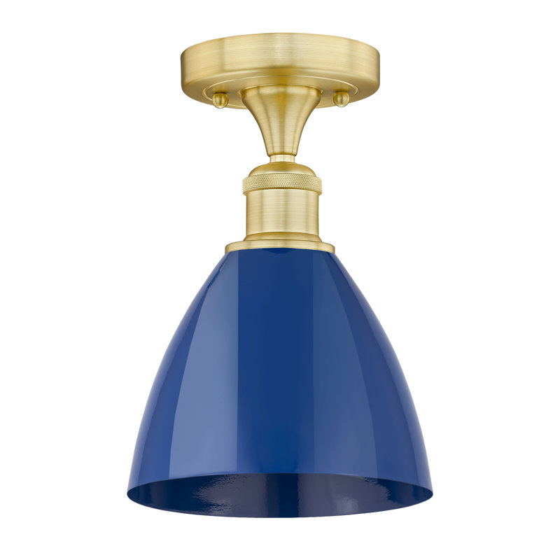 Plafonnier semi-encastré Riegelsville, Bleu, Or satiné