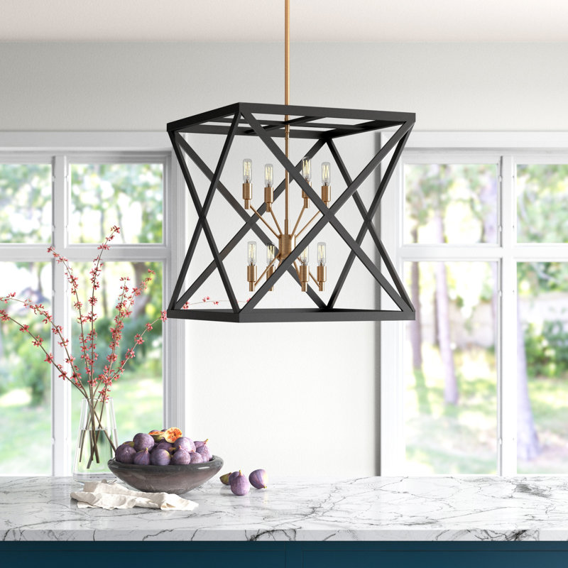 8 - Light Dimmable Lantern Square / Rectangle Chandelier