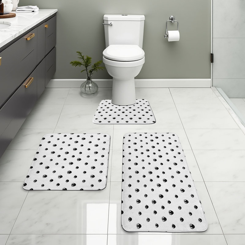  Ensemble de tapis pour salle de bain à cils 3 pièces