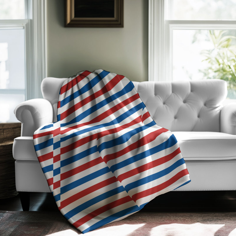 Blue Crimson - 1 pièce Sherpa Premium, Grand lit