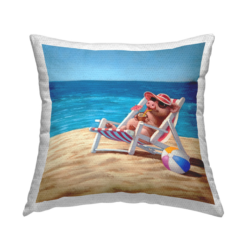 Coussin extérieur  avec imprimé cocktail de plage par Lucia Heffernan