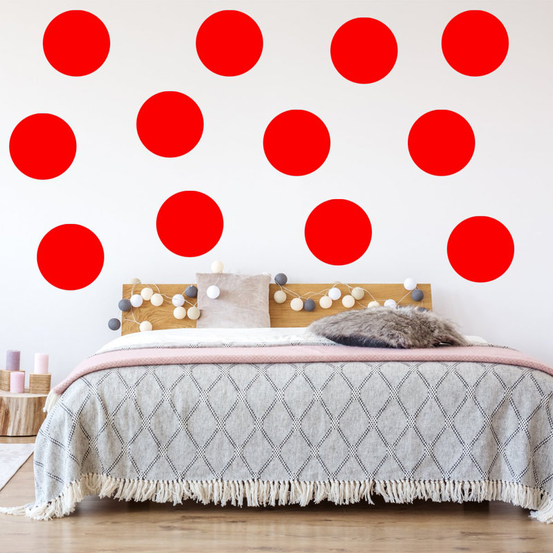 Dimas Abstract Non-Wall Damaging Wall Decal, Red