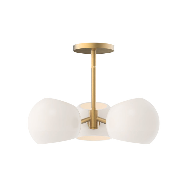 Willow 16" Brushed Gold and Opal Matte Glass Pendant Light