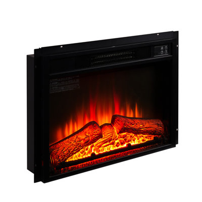 23" Electric Fireplace Insert 1400W 120V With Remote Control, Touch - Operated Function, Realistic Flames, Multiple Flame Modes, Ideal For 400 Sq Ft Space, Black Tempered Glass And Plastic Design 23