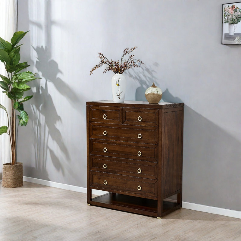 Armoire d'entrée en bois de camphre massif, Bois brun