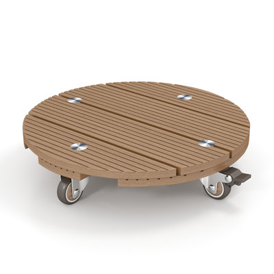 Rolling Stand With Lockable Casters For Pots,4-Wheel Round Caddy Plant Stand(Set Of 2)