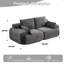 Pour animaux de compagnie, 2 places, velours côtelé, mousse à mémoire de forme, comprimé, salon, gris, sans assemblage, traversins haute densité, mousse de velours côtelé à agencement flexible très profond pour les zones, rembourrage de qualité, personnalisable-1365848572