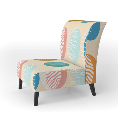 Fauteuil de chambre rembourré multicolore à motif de cercles multicolores
