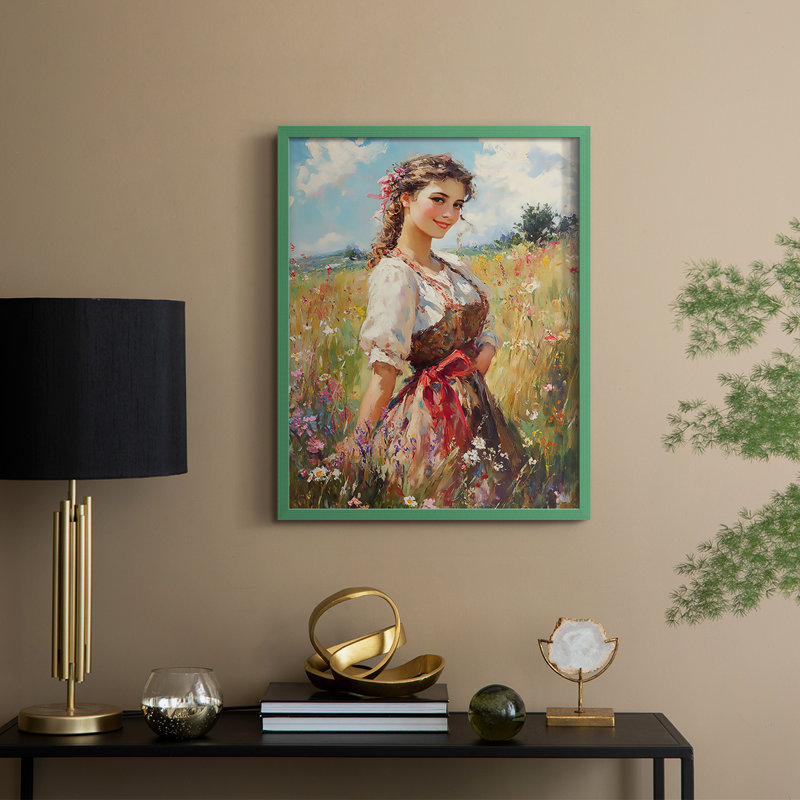 Reproduction encadrée WOMEN Series CCXCV - bois massif, Vert, H 21 po x l 17 po
