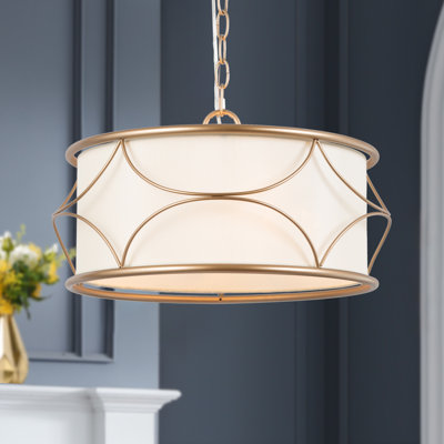 3 - Light Dimmable Drum Chandelier