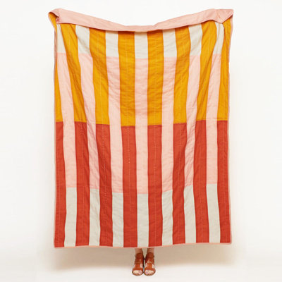 Offset Quilted Throw Blanket