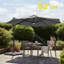 Parasol en porte-à-faux à DEL 11 pi - Confort extérieur amélioré avec rotation à 360 ° et angles réglables-1798812658