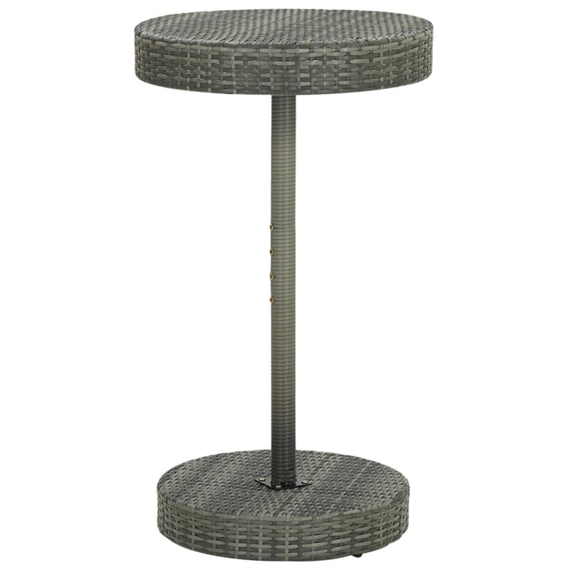 Table de bar en rotin, Gris, 29,7 po x 41,7 po (diamètre x H)