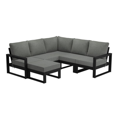 Patio 6-Piece Deep Seating Set With Ottoman With Frame