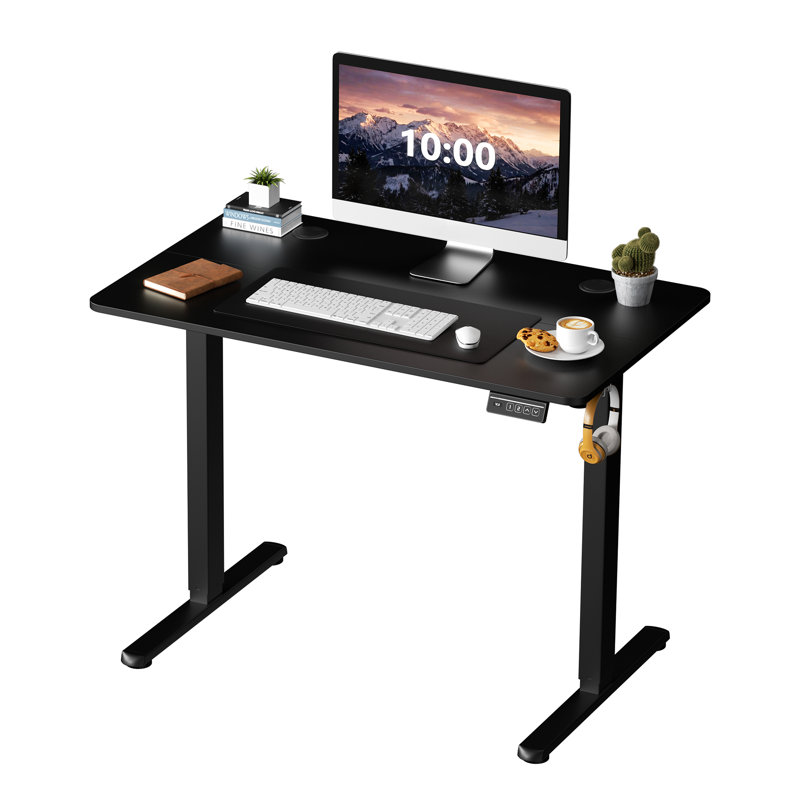 Bureau debout réglable électrique Oishee, Noir, noir, noir, noir, 46,5 po H x 39 po L x 24 po P
