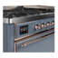 ILVE UM15FDQNS3BKCLP Majestic II 60 inch Dual Fuel Range with 9 Burners, Griddle (Liquid Propane, Solid Door, Glossy Black, Chrome)-1666292246-1666292719