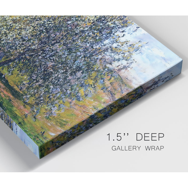 " Adolphe Monet Reading In The Garden, 1866 " by Monet 3 - Pieces, 36" H x 72" W x 2" D