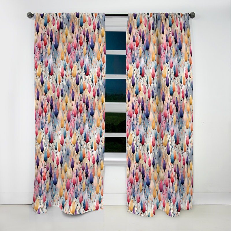 Ikat coloré fantaisiste - rideau ikat - rideau occultant ikat - 1 panneaux, L 52 po x L 90 po