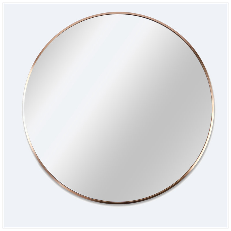 Miroir rond en aluminium pour hommes, 24 po x 24 po, Rose