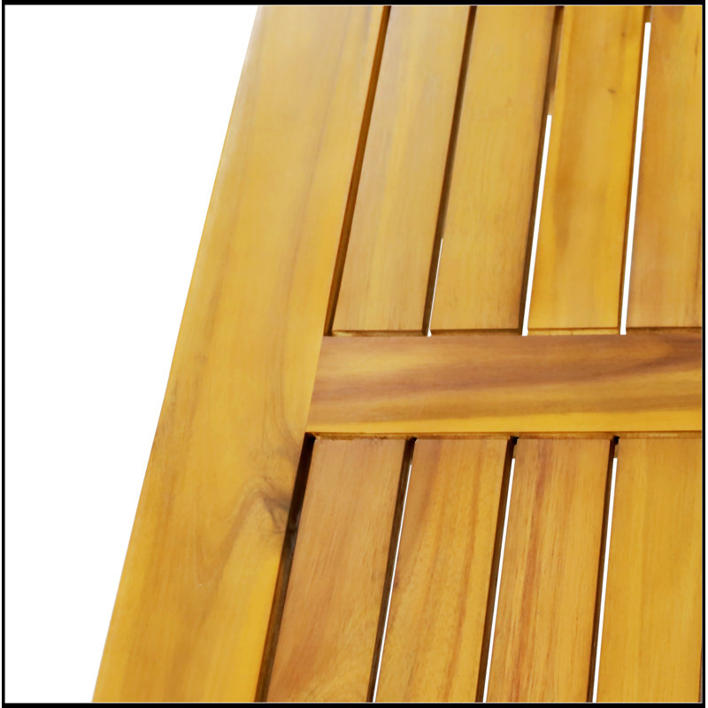 Teak Finish Rectangular Acacia Wood Outdoor Coffee Table