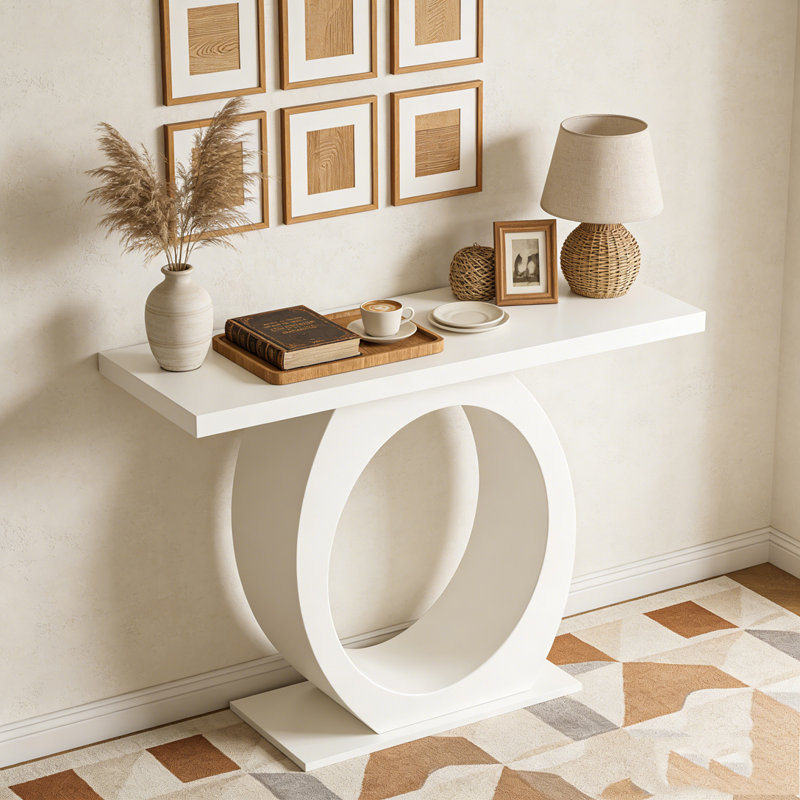 Console moderne avec base en forme d'œuf, Beige
