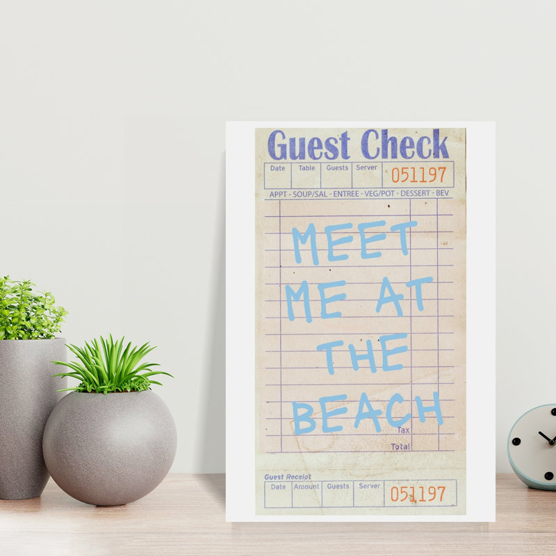 «Meet Me At The Beach Fish Coastal Ocean», reproduction d'art murale, H 18 po x l 12 po