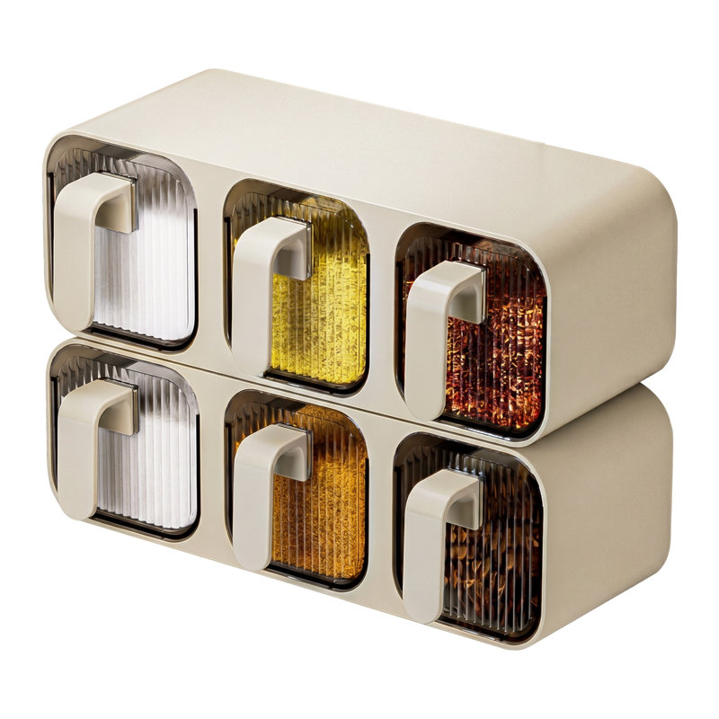 Étagère à épices murale à 6 compartiments: étagère de rangement en plastique résistante à l'humidité Shelfi, White