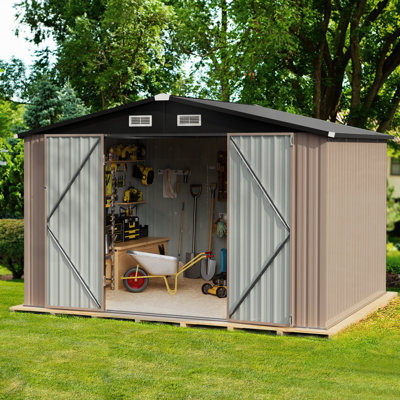 10 ft. W x 8 ft. D Metal Storage Shed