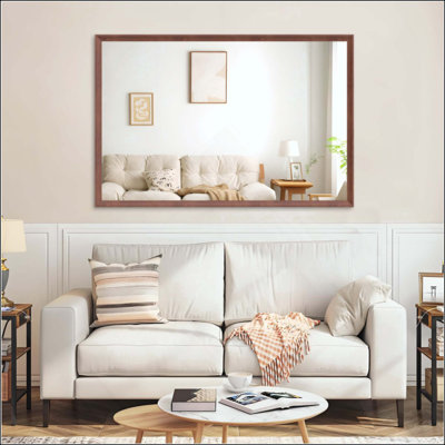 Oversized Modern Rectangle Bathroom Mirror With  Frame Decorative Wall Mirrors For Bathroom Living Room Bedroom Vertical Or Horizontal Wall Mounted Mirror With Aluminum Frame